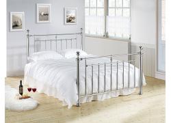 5ft King Size Alex Polished Chrome Nickel Traditional Metal Bed frame 1